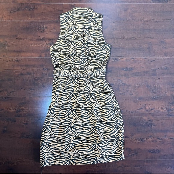ANTHROPOLOGIE Maeve Tigresa Shirtdress Sleeveless Knee Length Tiger Print Size 6 - Picture 6 of 14
